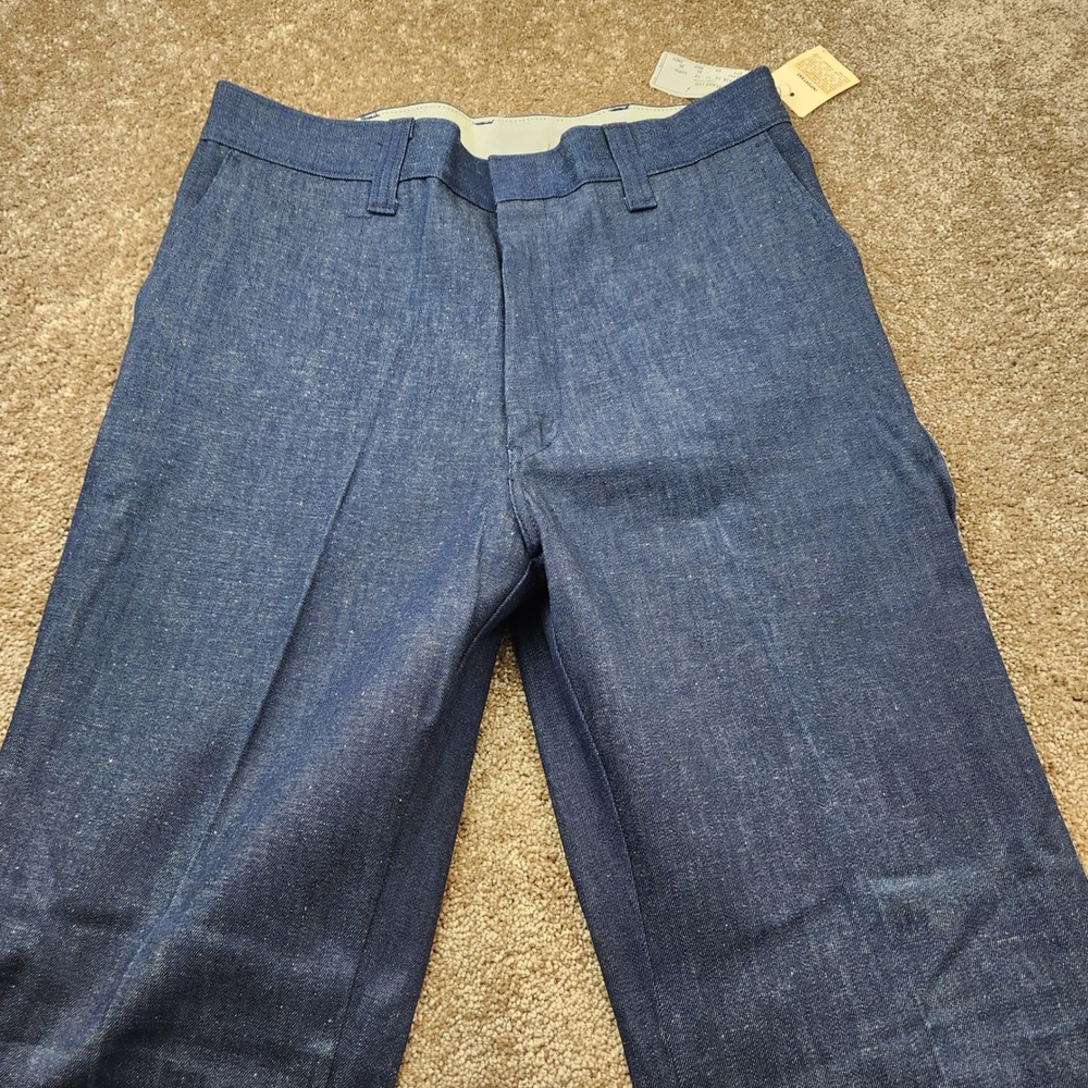 Maverick Blue Bell Vintage Flare Leg Denim Jeans Dark Wash Deadstock USA 34x34 - Picture 6 of 12
